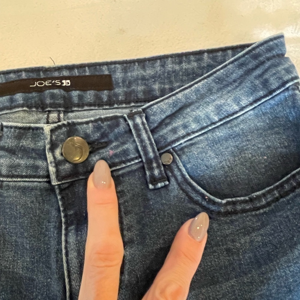 Joes girls size 14 dark wash straight skinny leg denim jeans tulip fringe bottom - Picture 8 of 14
